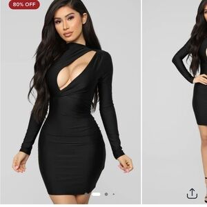 Elegant Black Cut Out Dress